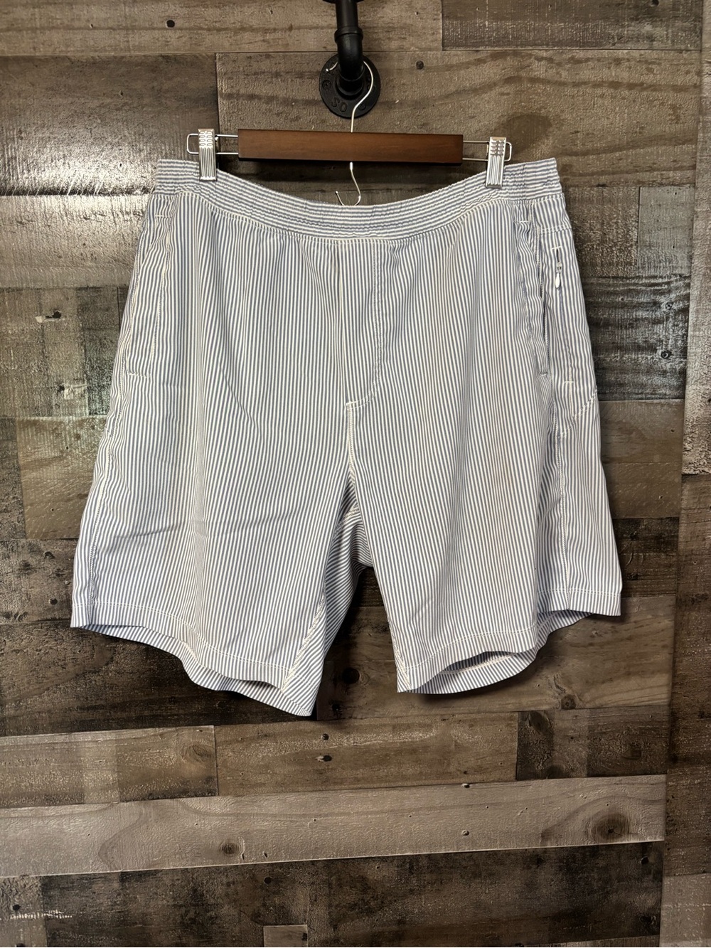Birddogs Men’s Light Blue & White Stripe Swim xxl long Boom For Your Boomstick